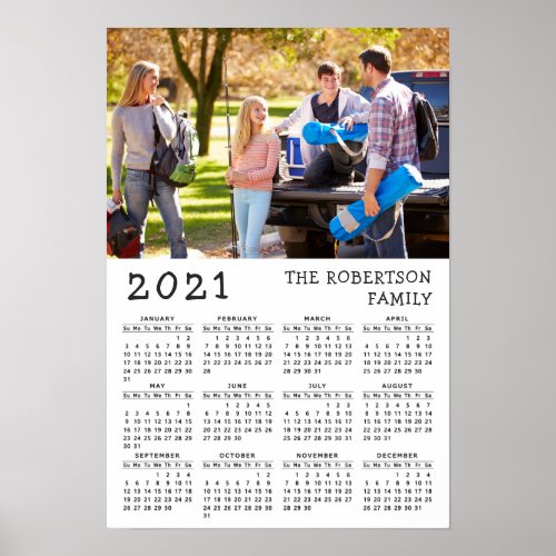 Custom 2021 Calendar Family Photo Poster