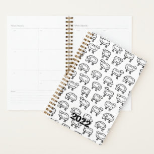 Custom 2022 Cute Sheep Undated Monthly Weekly  Planner