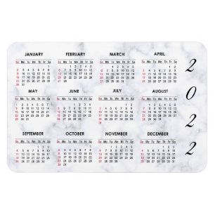 Custom 2022 Marble Calendar Magnet