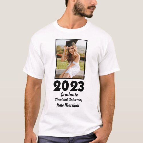 Custom 2023 Graduate Photo and Name T_Shirt