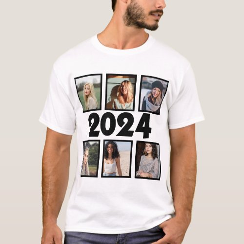 Custom 2024 6 Photo Collage T_Shirt