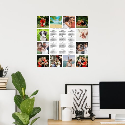 Custom 2024 Calendar 12 Photo Collage Poster Zazzle   Custom 2024 Calendar 12 Photo Collage Poster R5eadd7a4d66240c2b345be4c1af14fb9 L60k5 510 