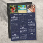 Custom 2024 Calendar 3 Photo Navy Blue Magnet<br><div class="desc">Featuring a useful 2024 calendar,  you can personalize it with your 3 special photos,  one for each month,  and family name to create a perfect 2024 new year gift. Designed by Thisisnotme©</div>