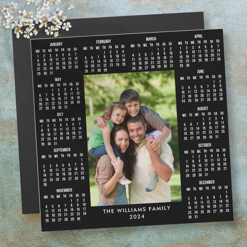 Custom 2024 Calendar Full Year Photo Magnet