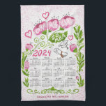 Custom 2024 Calendar Graduate MBA Student Pink Kitchen Towel<br><div class="desc">Create a unique kitchen towel as a gift for a current or future MBA student. The design features pink watercolor flowers and green foliage design with a saying on my way to MBA decorated with hearts, graduate's hat and diploma. Type the grad's name to personalize the towel with a Sunday...</div>