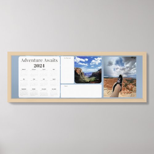Custom 2024 Calendar Outdoor Adventure Theme Framed Art