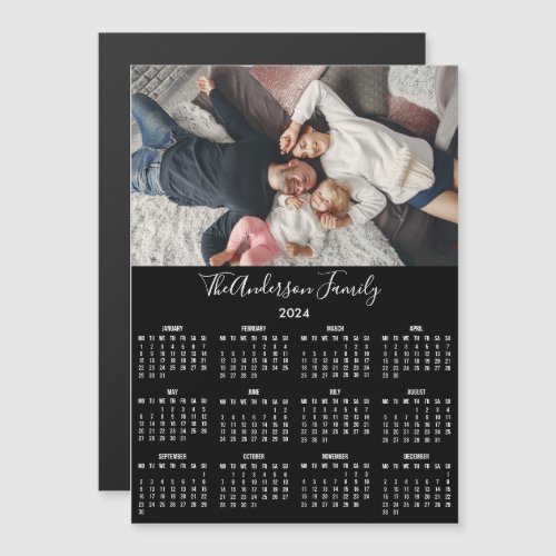 Custom 2024 Calendar Photo Family Fridge Magnet