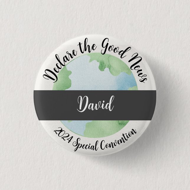 Custom 2024 JW Convention Declare the Good News   Button (Front)