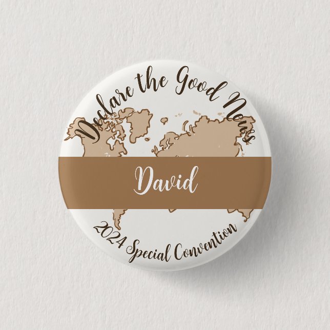 Custom 2024 JW Convention Declare the Good News   Button (Front)