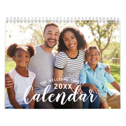 Custom 2024 Simple Modern Script Family Photo Calendar