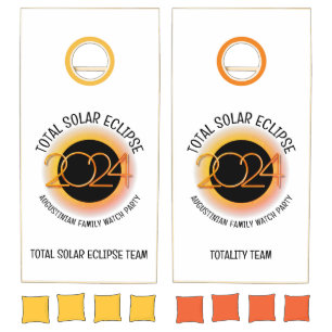 Custom 2024 TOTAL SOLAR ECLIPSE Family Souvenir Cornhole Set