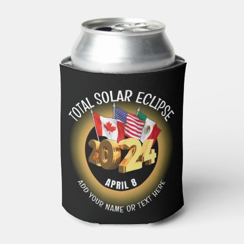 Custom 2024 TOTAL SOLAR ECLIPSE Flags Can Cooler