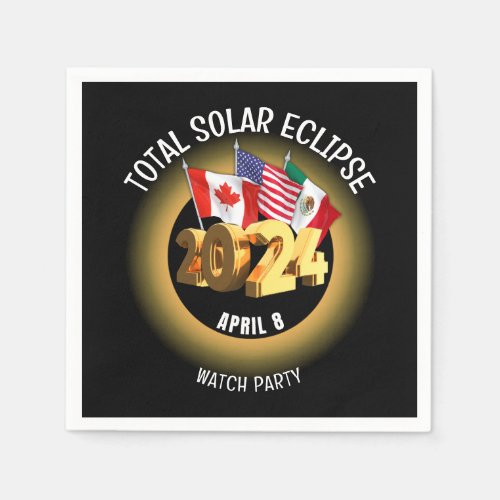 Custom 2024 TOTAL SOLAR ECLIPSE Flags Napkins
