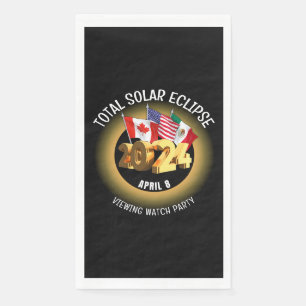 Custom 2024 TOTAL SOLAR ECLIPSE Flags Paper Guest Towels