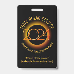 Custom 2024 TOTAL SOLAR ECLIPSE Lost Child Group Badge
