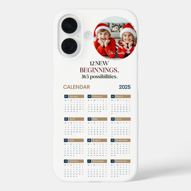 Custom 2025 Calendar  Case-Mate iPhone Case (Back)