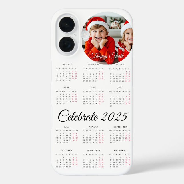 Custom 2025 Calendar  Case-Mate iPhone Case (Back)