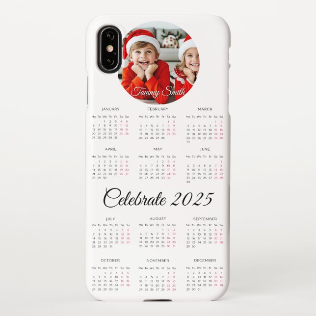 Custom 2025 Calendar  iPhone Case (Back)
