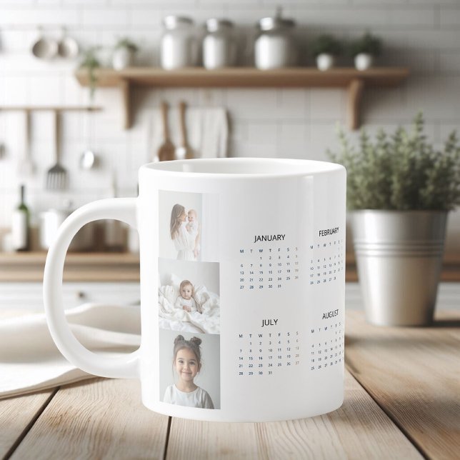Custom 2025 Calendar with Three Photos  Giant Coffee Mug (Creator Uploaded)