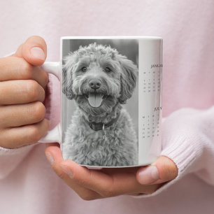 Custom 2025 Dog Calendar Mug with Your Dog’s Photo