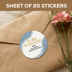 Custom 2025 JW Convention Pure Worship Classic Round Sticker