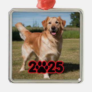 Custom 2025 Pet Photo Metal Ornament