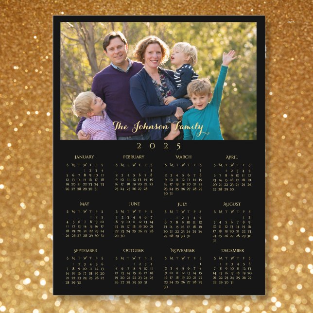 Custom 2025 Photo Calendar Christmas New Years Holiday Postcard (Custom 2025 Photo Calendar Christmas New Years Holiday Postcard)