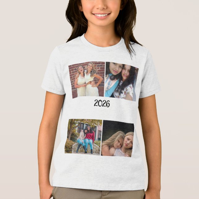 CUSTOM  2026 4 PHOTO COLLAGE Tri-Blend SHIRT (Front)