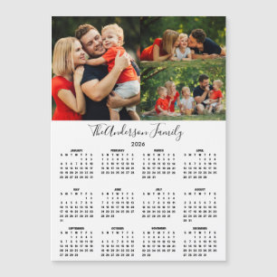 Custom 2026 Calendar 3 Photo Collage Magnet