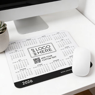Custom 2026 Calendar Business Logo Mouse Pad