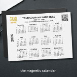 Custom 2026 Logo QR Business Magnetic Calendar<br><div class="desc">This 2026 Black and White Custom Magnetic Calendar with Business Name Logo QR Code packs quite a punch -- has a full year calendar as well as your business name, logo and your QR code -- along with your company website written out and phone number. A handy affordable marketing giveaway...</div>
