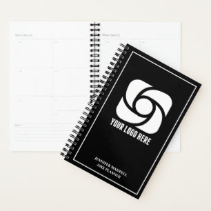 Custom 2027 Business Black White Company Logo Planner