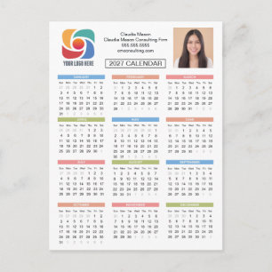 Custom 2027 Calendar Business Logo Company Postcard