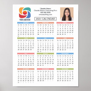 Custom 2027 Calendar Business Logo Company Poster