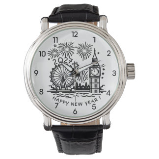 Custom 2027 London Fireworks Happy New Year Watch