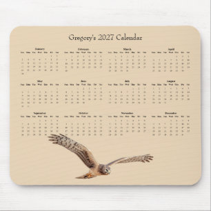 Custom 2027 Northern Harrier Flight Calendar Mouse Pad