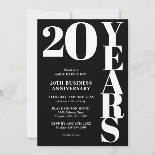 Custom 20 30 40 50 Years Business Anniversary Invitation