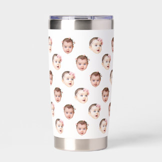 Custom 20 oz Funny Baby Kids Family Face 2 Photos Insulated Tumbler