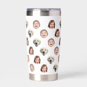 Custom 20 oz Funny Baby Kids Family Face 3 Photos Insulated Tumbler