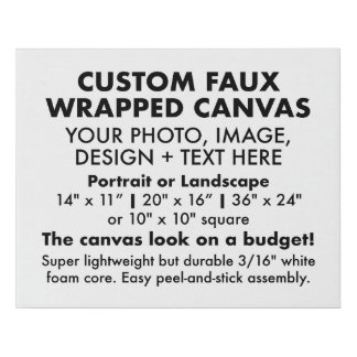 Custom 20" x 16" FAUX WRAPPED CANVAS PRINT Blank