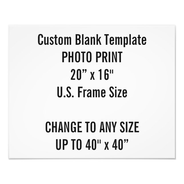 Custom 20" x 16" Photo Print  US Frame Size (Front)