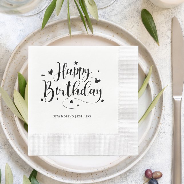 Custom 20th 30th 40th 50th 60th 70 Birthday Party Napkins (Creator Uploaded)