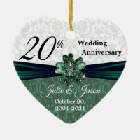 Custom - 20th Emerald Damask Wedding Anniversary