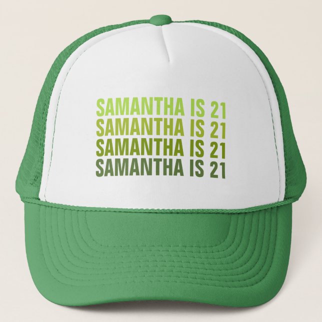 Custom 21st 30th 40th 50th 60th Birthday Squad Trucker Hat (Front)
