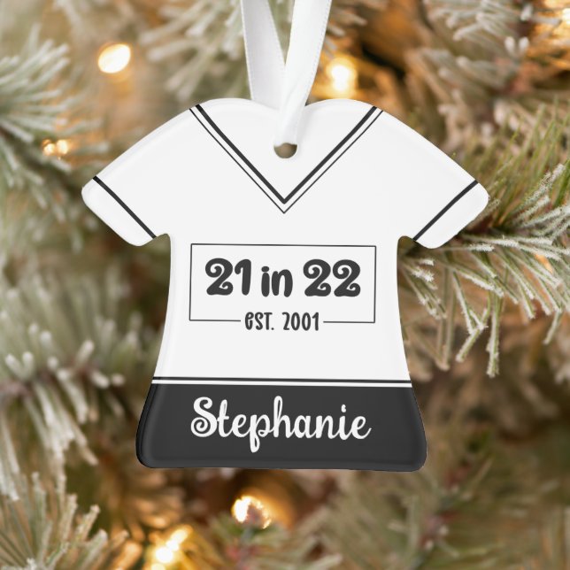 Custom 21st Birthday 21 in 22 Est 2001 Birthday Ornament (Tree)