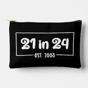 Custom 21st Birthday 21 in 24 Est 2003 Birthday Accessory Pouch