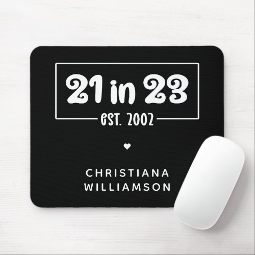 Custom 21st Birthday Gift 21 in 23 Est 2002 Mouse Pad