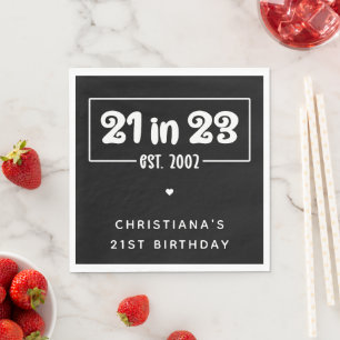 Custom 21st Birthday Gift 21 in 23 Est 2002 Napkins