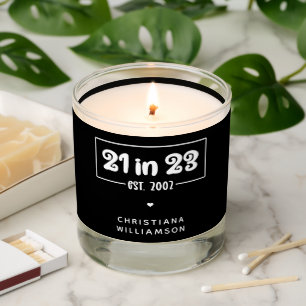 Custom 21st Birthday Gift 21 in 23 Est 2002 Scented Candle
