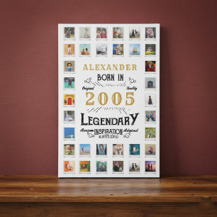 Custom 21st Birthday Photo Collage Family Memories Faux Canvas Print